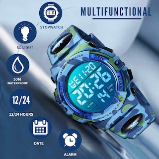 Foto 4 | Foto 4 | Reloj Digital con Cronógrafo LED y Resistencia al Agua 50m para Niños