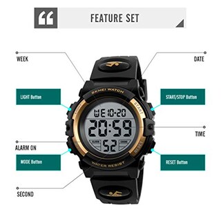 Foto 4 | Foto 4 | Venta Internacional - Reloj Digital Deportivo Fizili Para Niños, Impermeable, Con Alarma De 3 A 15 Años, Negro