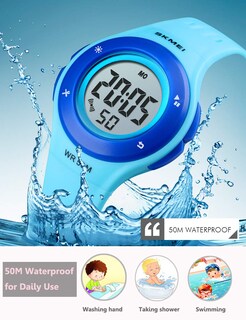 Foto 4 | Foto 4 | Venta Internacional - Reloj Iwoch Kids Con Alarma Led, Resistente Al Agua, 50 M, Cronómetro, Azul