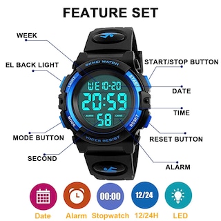 Foto 2 | Foto 2 | Venta Internacional - Reloj Deportivo Digital Touber Boy De 5 A 12 Años, Led, 50 M, Resistente Al Agua