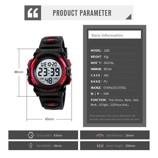 Foto 4 | Foto 4 | Venta Internacional - Calendario Digital Con Alarma Watch Dayllon Para Niños, 50 M, Resistente Al Agua