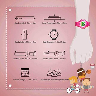 Foto 6 | Foto 6 | Venta Internacional - Reloj Deportivo Digital Para Niños Tonnier, Led, Impermeable, En T, Rojo