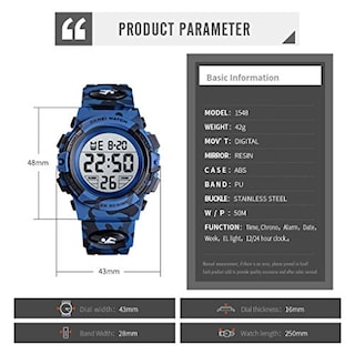 Foto 3 | Foto 3 | Venta Internacional - Reloj Digital Deportivo Fizili Para Niños, Impermeable, De 3 A 15 Años, Con Alarma, Azul