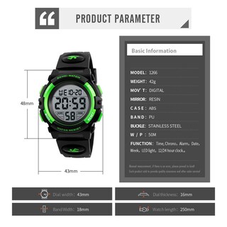 Foto 3 | Foto 3 | Venta Internacional - Reloj Digital Deportivo Fizili Para Niños, Impermeable Al Aire Libre, 50 M