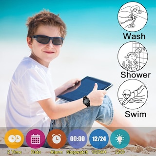 Foto 5 | Foto 5 | Venta Internacional - Reloj Infantil Viliysun, 50 M, Impermeable, Deportivo, Con Alarma, Led, Cronómetro