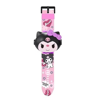 Foto 1 | Foto 1 | Reloj Dibujos Proyector Niños De Animados 24 Imágenes Kuromi Rosa