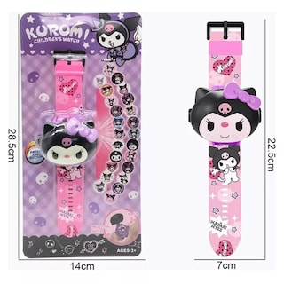 Foto 2 | Foto 2 | Reloj Dibujos Proyector Niños De Animados 24 Imágenes Kuromi Rosa