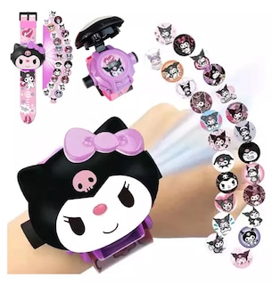 Foto 3 | Foto 3 | Reloj Dibujos Proyector Niños De Animados 24 Imágenes Kuromi Rosa