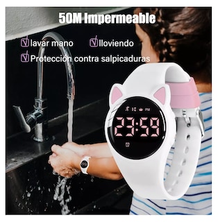 Foto 4 | Foto 4 | Reloj Digital Para Niños Con Contador De Pasos Y Calorías Diseño Gato Blanco
