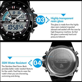 Foto 6 | Foto 6 | Venta Internacional - Reloj Skmei Con Alarma Analógica Digital Resistente Al Agua Hasta 30 M, Color Negro