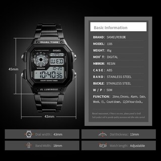 Foto 6 | Foto 6 | Venta Internacional - Reloj Pasoy, Alarma Digital Multifunción Con 2 Tiempos, Para Hombre
