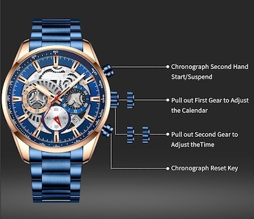 Foto 6 | Foto 6 | Venta Internacional - Reloj Fanmis Con Cronógrafo De Negocios De Lujo Para Hombre, Vestido Con Diseño De Agua