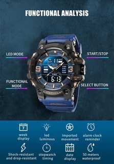 Foto 3 | Foto 3 | Venta Internacional - Reloj Gosasa Military S-shock Sport 50 M Impermeable Para Hombre