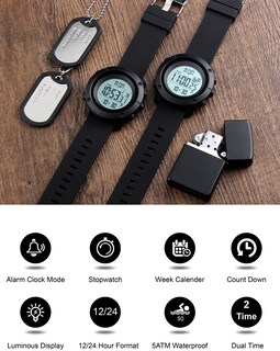 Foto 4 | Foto 4 | Venta Internacional - Reloj Digital Sne Resistente Al Agua Para Exteriores, Fácil De Leer Para Hombres