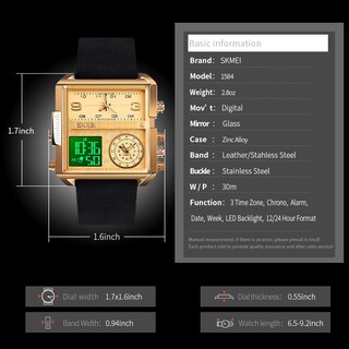 Foto 3 | Foto 3 | Venta Internacional - Reloj Bozlun Digital Para Hombre Con Correa De Piel 3 Atm Waterpro