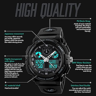 Foto 3 | Foto 3 | Venta Internacional - Reloj Deportivo Analógico Findtime Para Hombre, Cara Grande, Doble Hora