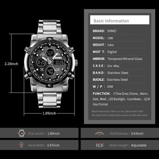 Foto 4 | Foto 4 | Venta Internacional - Reloj Bozlun Analógico Digital Para Hombre Con 3 Zonas Horarias De 48 Mm
