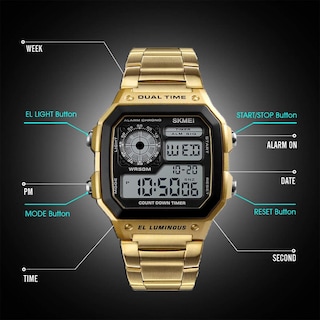 Foto 5 | Foto 5 | Venta Internacional - Reloj Digital Skmei Dg1335 Resistente Al Agua 50 M Con Cronómetro Con Alarma