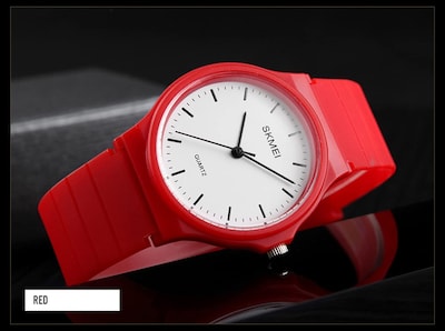 Foto 3 | Foto 3 | Venta Internacional - Correa Analógica De Resina Roja De Diseño Simple De Watch Tonnier Youwen