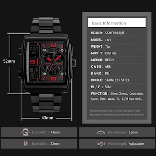 Foto 3 | Foto 3 | Venta Internacional - Reloj De Pulsera Digital Watch Skmei Para Hombre, Impermeable, Rojo