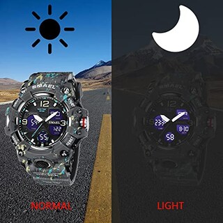 Foto 4 | Foto 4 | Venta Internacional - Reloj Smael Para Hombre, Led Militar, Digital, Impermeable, Camuflaje, Gris
