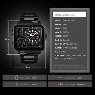 Foto 6 | Foto 6 | Venta Internacional - Reloj Digital Led Analógico Gosasa Cuarzo Acero Inoxidable Negro