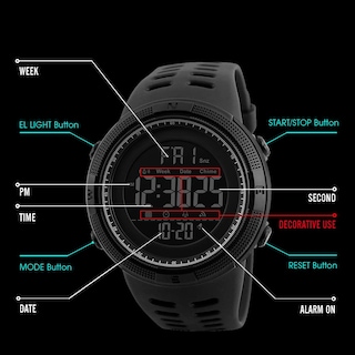 Foto 3 | Foto 3 | Venta Internacional - Reloj Pasnew Con Pantalla Grande Para Hombre, Resistente Al Agua, 50 M, Con Alarma