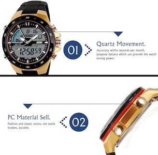 Foto 3 | Foto 3 | Venta Internacional - Reloj Digital Carrie Hughes Para Hombre, Resistente Al Agua, 50 M, Con Diámetro Grande