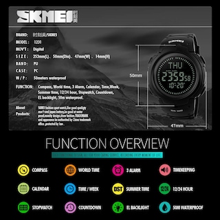 Foto 3 | Foto 3 | Venta Internacional - Reloj Digital Gosasa Para Hombre, Deportivo Militar, Con Brújula, 50 M