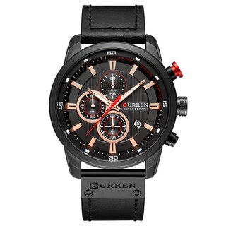Foto 1 | Foto 1 | Venta Internacional - Reloj Curren Con Correa De Piel Para Hombre, Cronógrafo Militar 3atm