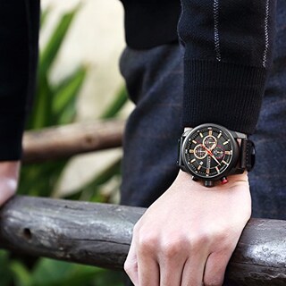 Foto 3 | Foto 3 | Venta Internacional - Reloj Curren Con Correa De Piel Para Hombre, Cronógrafo Militar 3atm