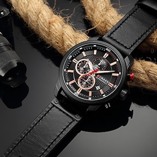 Foto 4 | Foto 4 | Venta Internacional - Reloj Curren Con Correa De Piel Para Hombre, Cronógrafo Militar 3atm