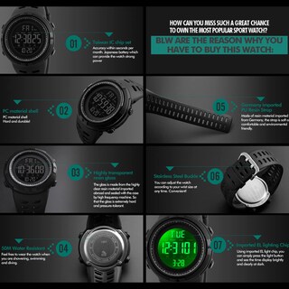 Foto 4 | Foto 4 | Venta Internacional - Reloj Deportivo Digital Watch Pasnew Para Hombre, Resistente Al Agua, 50 M