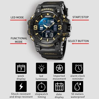 Foto 4 | Foto 4 | Venta Internacional - Reloj Smael Military Waterproof Sport Para Hombre