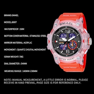 Foto 6 | Foto 6 | Venta Internacional - Reloj Deportivo Smael 8007 De Cuarzo Digital Con Doble Movimiento Para Hombre
