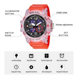 Foto 8 | Foto 8 | Venta Internacional - Reloj Deportivo Smael 8007 De Cuarzo Digital Con Doble Movimiento Para Hombre