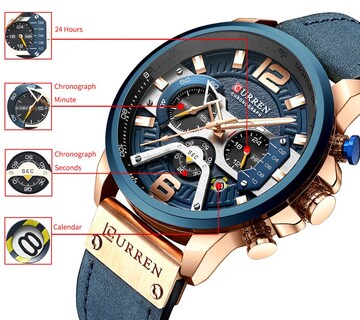 Foto 7 | Foto 7 | Venta Internacional - Reloj Curren Chronograph Fashion Military Multifunción