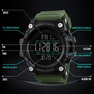 Foto 3 | Foto 3 | Venta Internacional - Reloj Bozlun Digital Militar Impermeable con Cronógrafo y Doble Zona Horaria