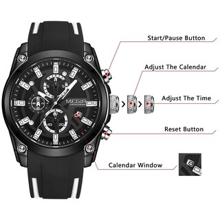 Foto 4 | Foto 4 | Venta Internacional - Reloj Megir Deportivo para Hombre con Cronógrafo y Luz Luminosa