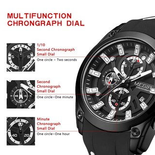 Foto 5 | Foto 5 | Venta Internacional - Reloj Megir Deportivo para Hombre con Cronógrafo y Luz Luminosa