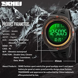Foto 6 | Foto 6 | Venta Internacional - Reloj Skmei Digital Sports Para Hombre, 50 M, Resistente Al Agua, Led Milita