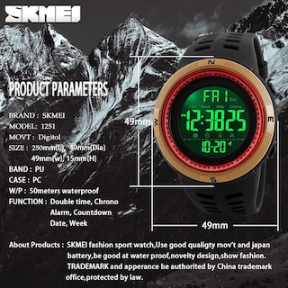 Foto 6 | Foto 6 | Venta Internacional -Reloj Deportivo Digital LED Skmei Resistente al Agua 50m para Hombre