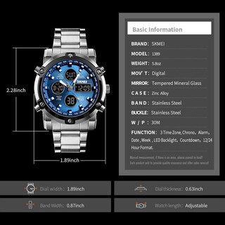 Foto 4 | Foto 4 | Venta Internacional - Reloj Bozlun Analógico Digital Para Hombre Con 3 Zonas Horarias De 48 Mm