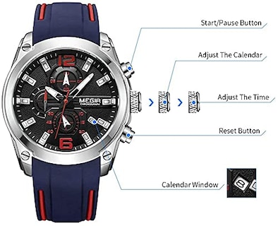 Foto 5 | Foto 5 | Venta Internacional - Reloj Megir Sport Chronograph Quartz Luminous Para Hombre