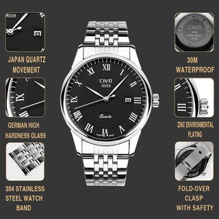 Foto 7 | Foto 7 | Venta Internacional - Calendario De Fechas Watch Civo Luxury A Prueba De Agua Para Hombre