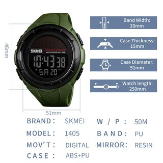 Foto 7 | Foto 7 | Venta Internacional - Reloj Skmei Solar Digital Sports 50 M Resistente Al Agua Para Hombre