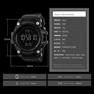 Foto 5 | Foto 5 | Venta Internacional - Reloj Digital Xfcs Impermeable Con Calendario Deportivo Chronograph Al