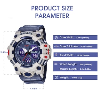 Foto 6 | Foto 6 | Venta Internacional - Reloj Smael Para Hombre, Deportivo Militar, Doble Zona Horaria, 50 M, Impermeable