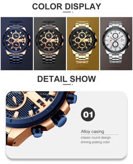 Foto 6 | Foto 6 | Venta Internacional - Reloj Fanmis Con Cronógrafo De Negocios De Lujo Para Hombre, Vestido Con Diseño De Agua