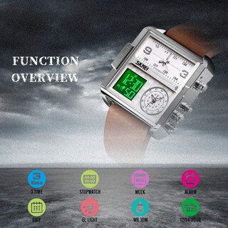 Foto 2 | Foto 2 | Venta Internacional - Reloj Skmei, Correa Digital De Cuero Militar Impermeable Para Hombre